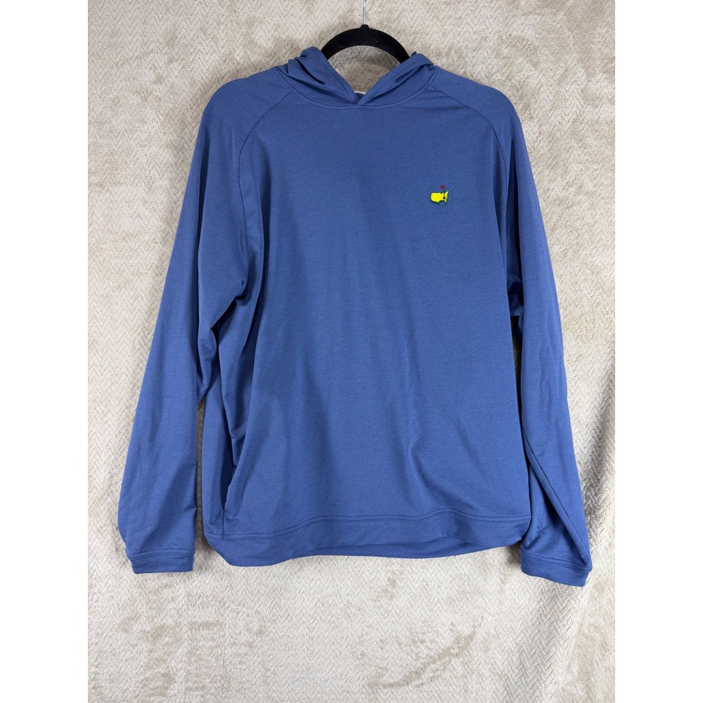Masters Peter Millar Golf Hoodie Mens Large Blue Performance Pullover BPM25P3230